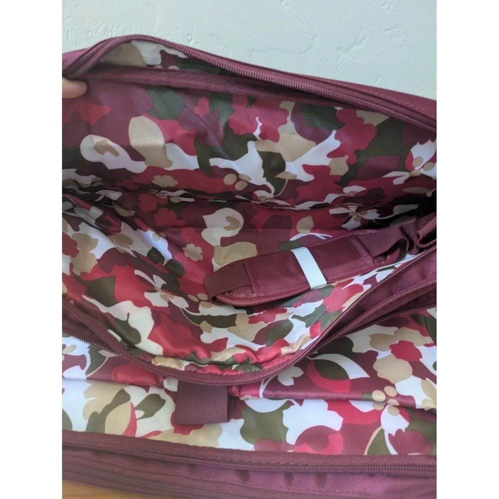 Samantha Brown Laptop Bag & Wallet Set Women OS Burgundy Recycled Fabric Travel